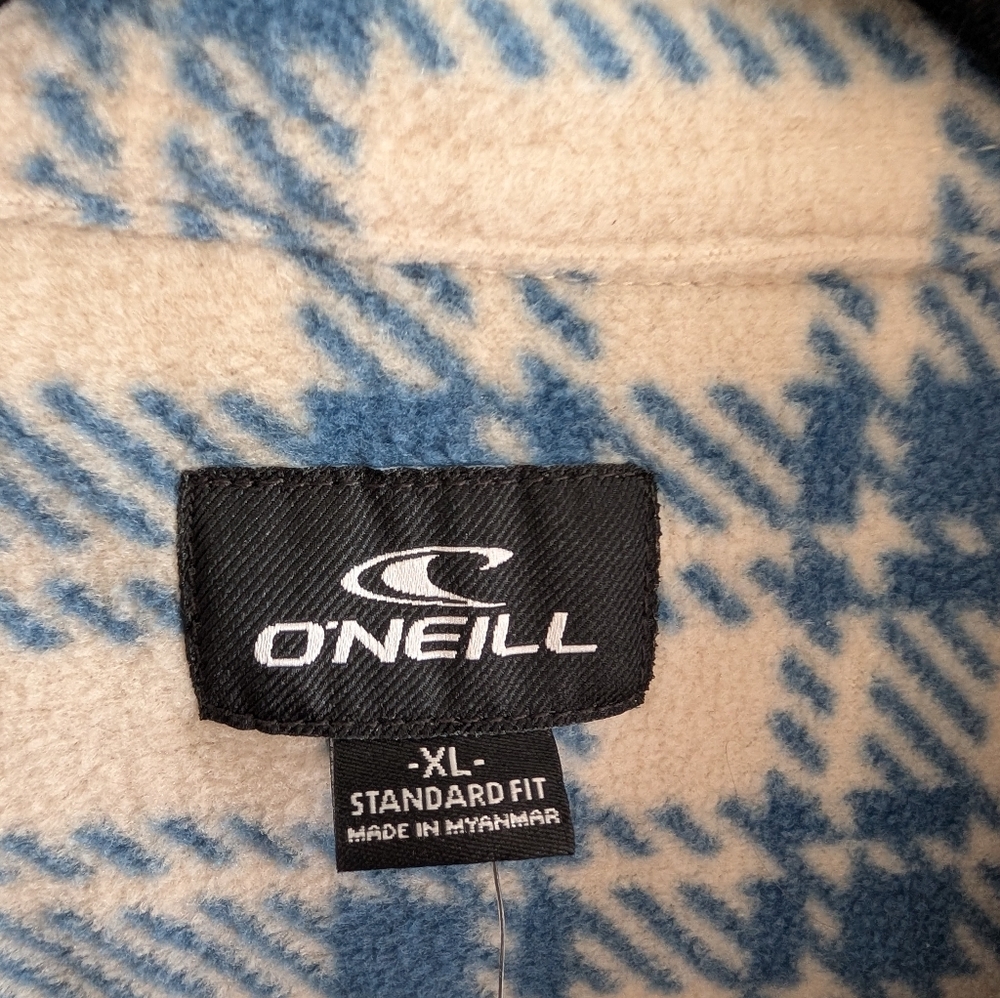 NWT O'Neill Artic Check Fleece Plaid Button-Up Shirt - Picture 6 of 8